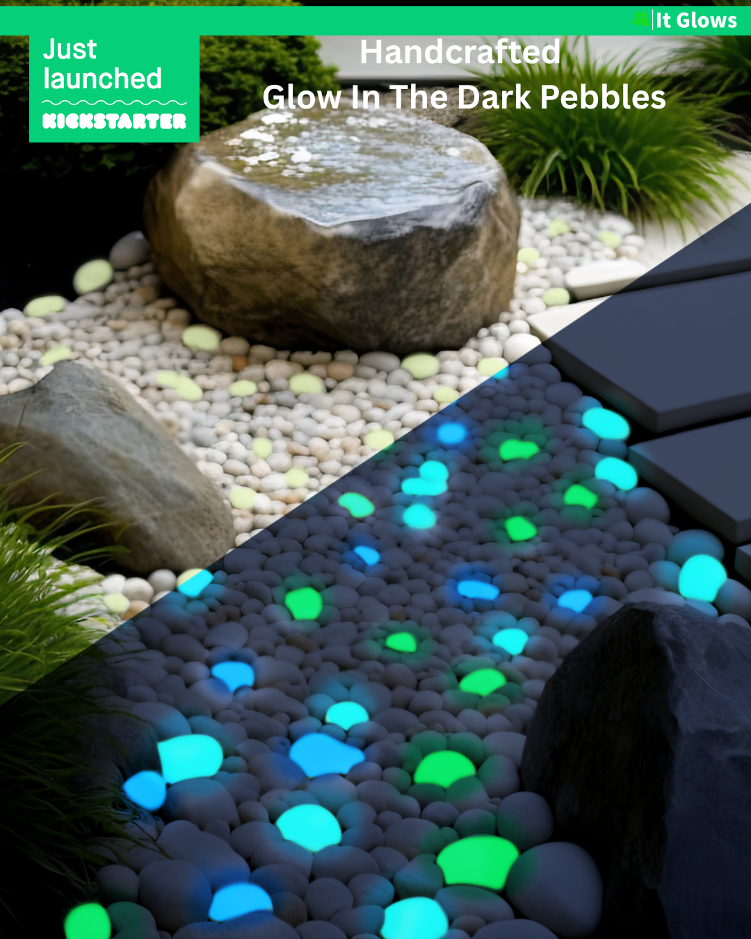 2" Glow Pebbles / Glow in the Dark Pebbles / Landscaping Stones / Garden Decor /Eco-Friendly Pebbles/ Decorative Stones / Outdoor Stones