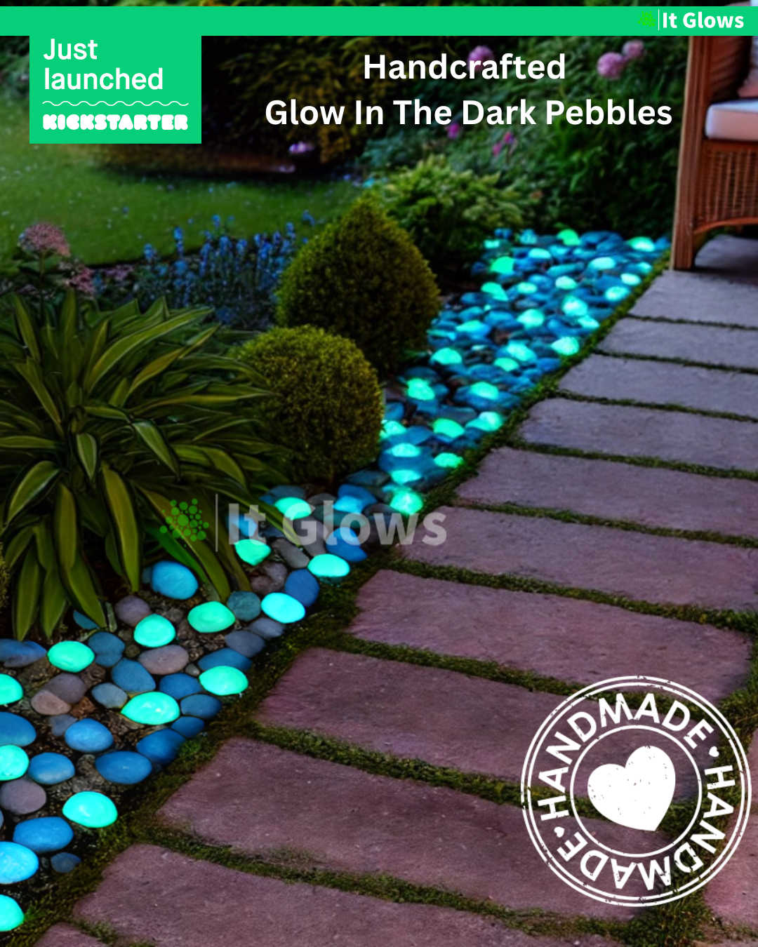 1" Glow Pebbles / Glow in the dark Pebbles / Landscaping Pebbles / Garden Stones / Eco-Friendly / Pebbles / Garden Decor / Decorative Stones