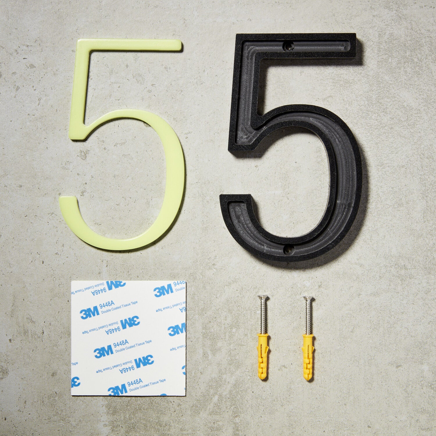Glow in the Dark House Numbers - Aqua / Solar Powered House Numbers - Aqua
