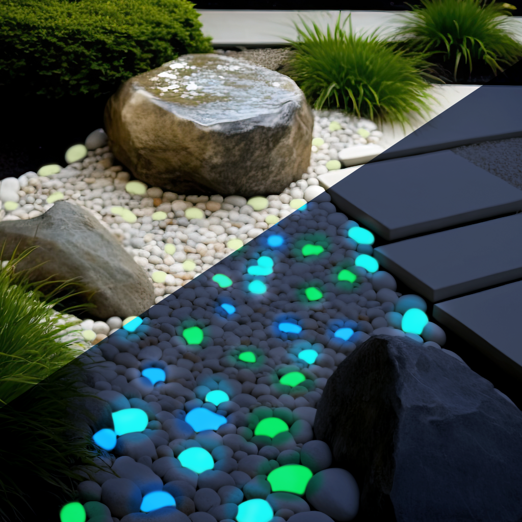 2" Glow Pebbles / Glow in the Dark Pebbles / Landscaping Stones / Garden Decor /Eco-Friendly Pebbles/ Decorative Stones / Outdoor Stones