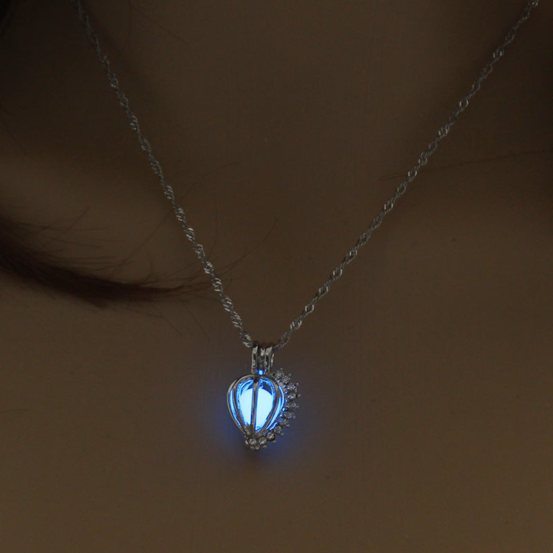 Glowing Pumpkin Crown Necklace