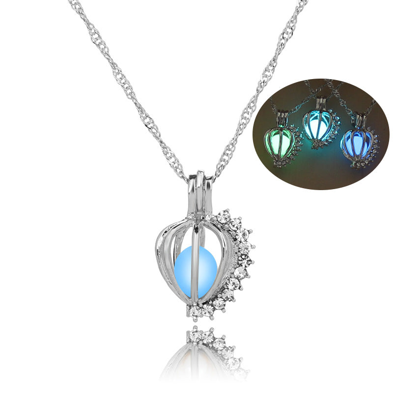 Glowing Pumpkin Crown Necklace