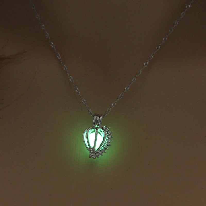 Glowing Pumpkin Crown Necklace