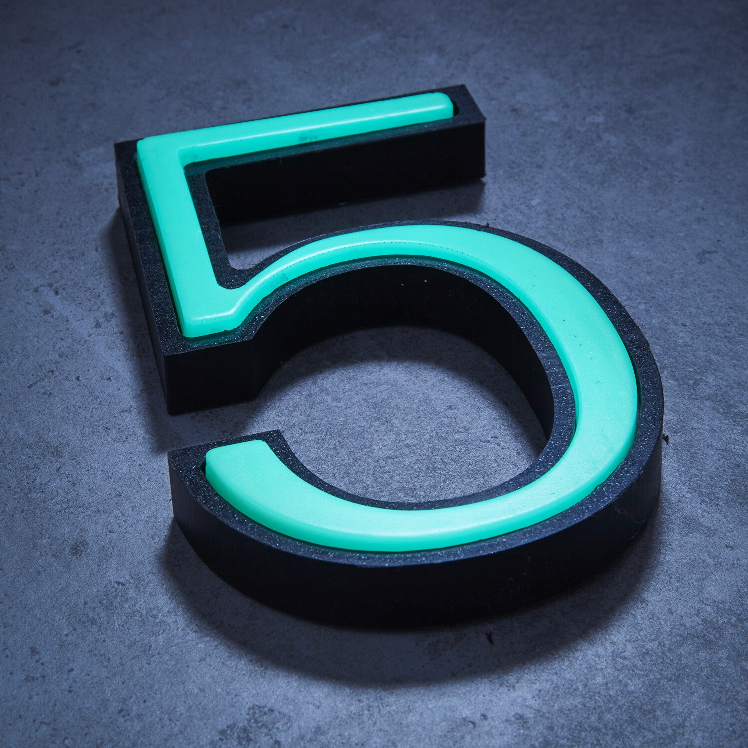 Glow in the Dark House Numbers - Aqua / Solar Powered House Numbers - Aqua