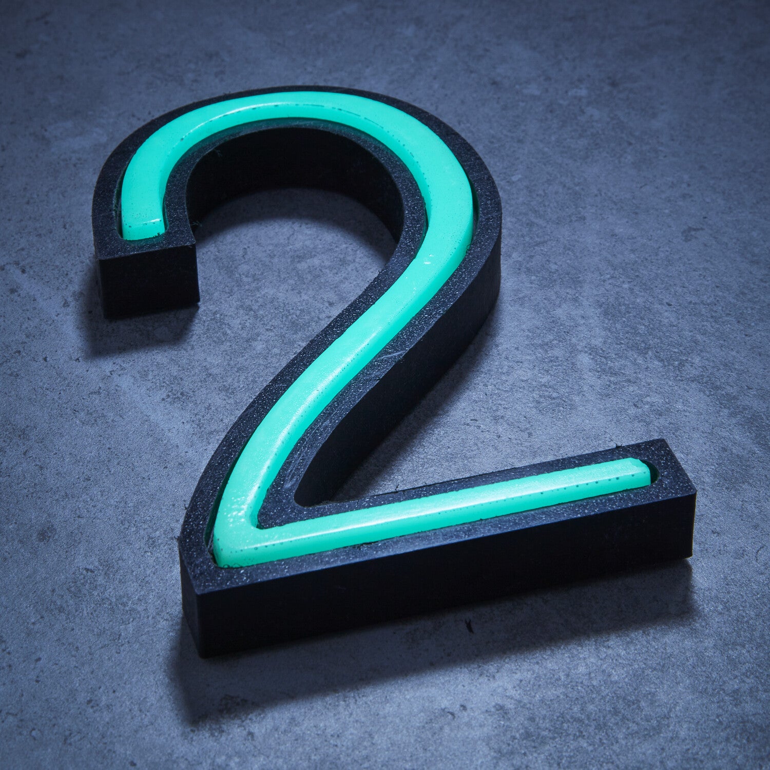 Glow in the Dark House Numbers - Aqua / Solar Powered House Numbers - Aqua