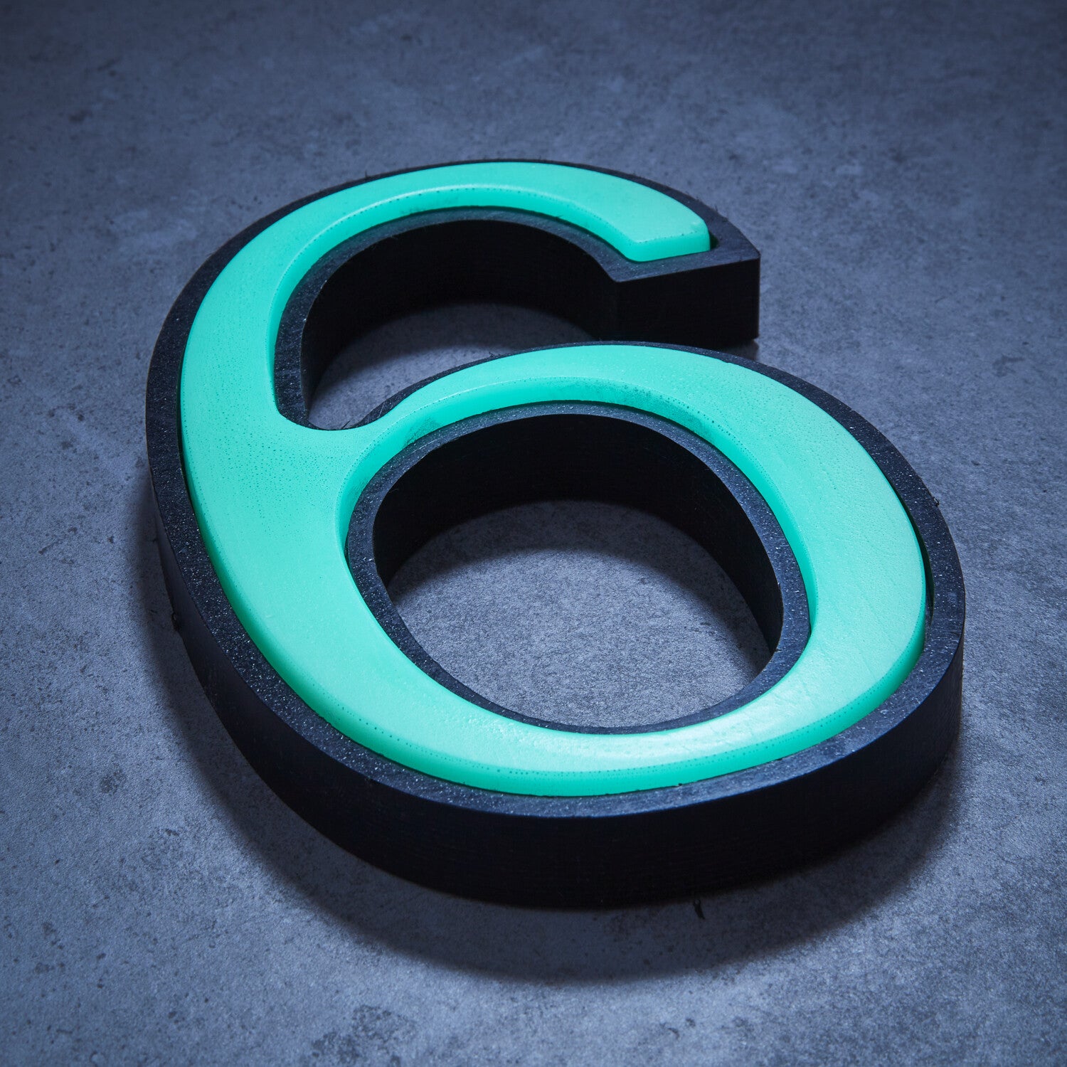 Glow in the Dark House Numbers - Aqua / Solar Powered House Numbers - Aqua