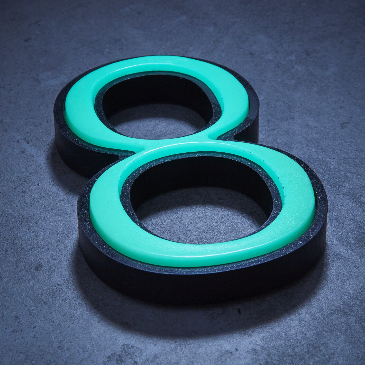 Glow in the Dark House Numbers - Aqua / Solar Powered House Numbers - Aqua