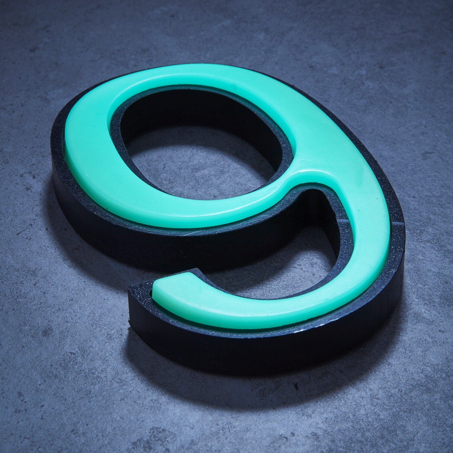 Glow in the Dark House Numbers - Aqua / Solar Powered House Numbers - Aqua