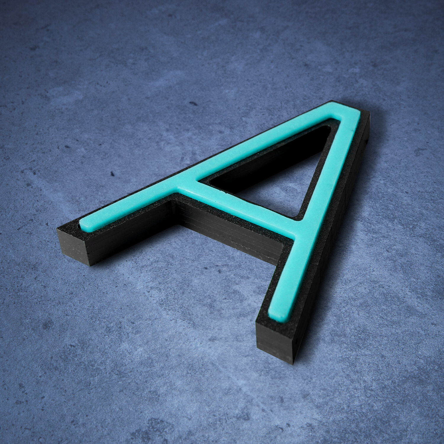 Glow in the Dark House Numbers - Aqua / Solar Powered House Numbers - Aqua