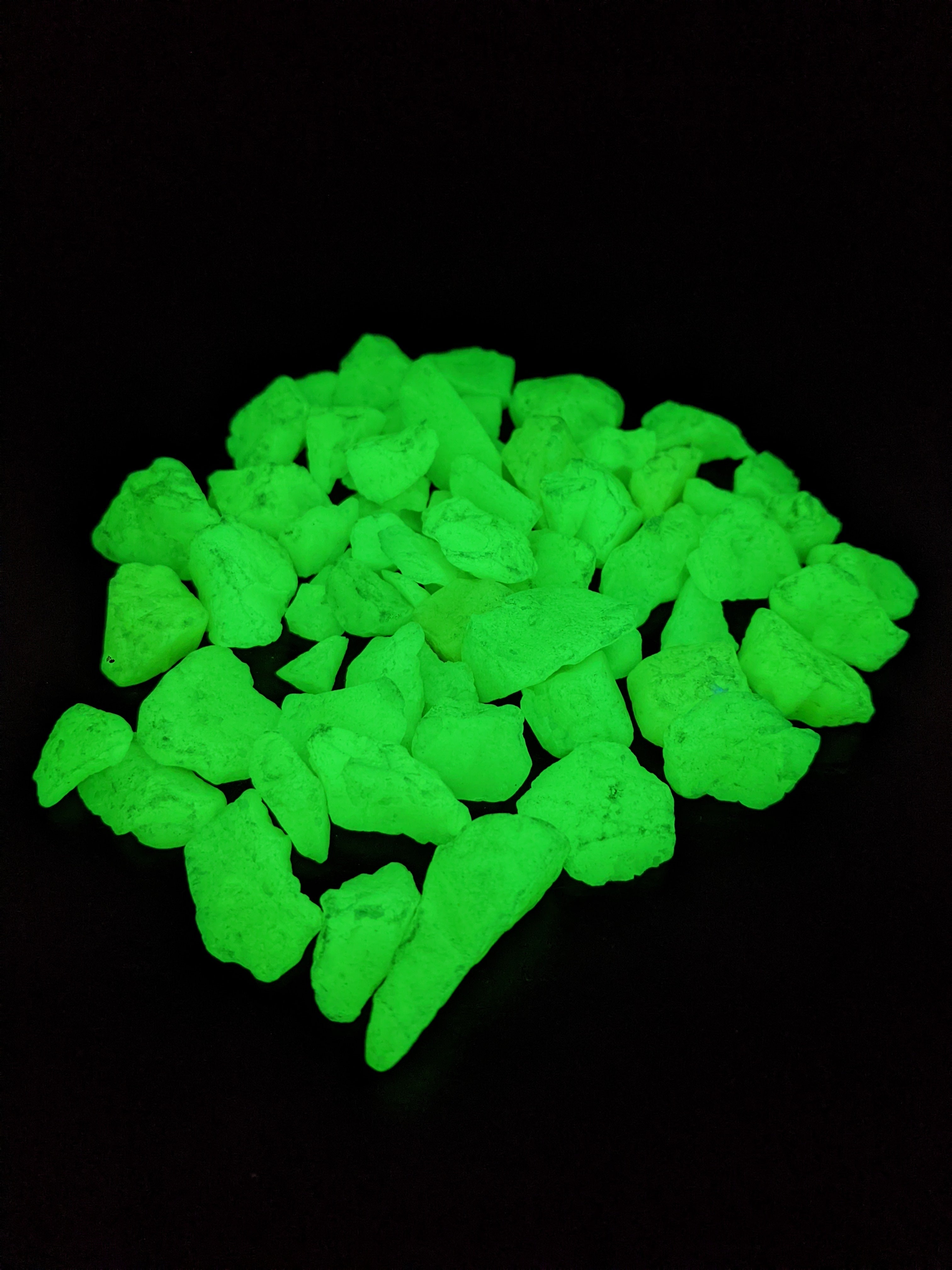 8-15mm Premium Grade Glow Rocks - Green